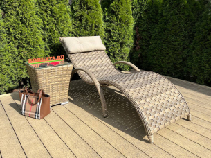 Лежак с чайным столиком MILANO/ARIA CLASSIC nature для зон солярия, бассейна или банного комплекса